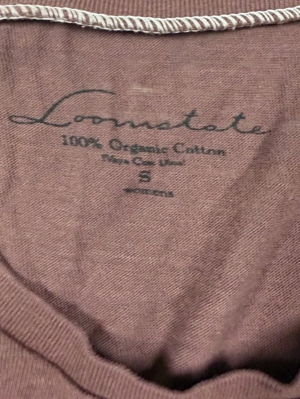 Organic Cotton Botanical Printed Brown Baby Tee Size Small